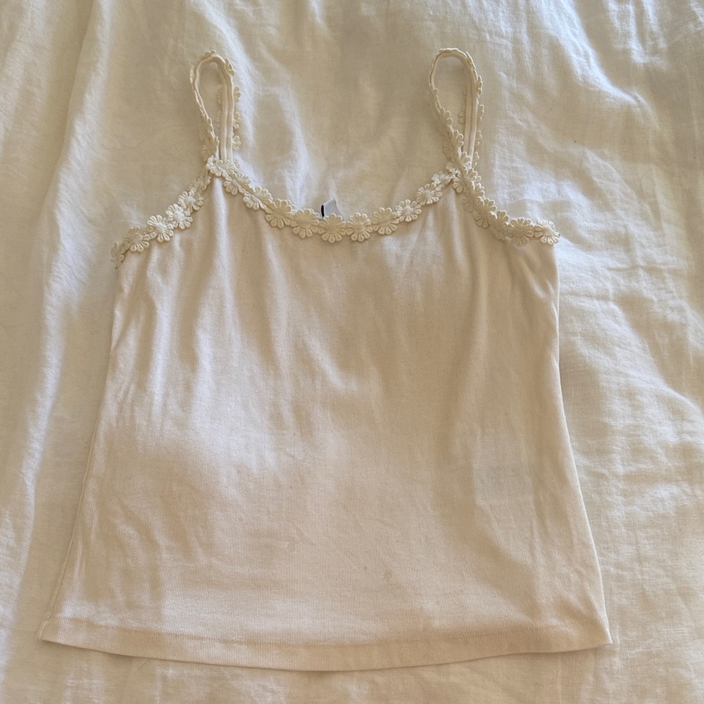 & Other Stories cream tank with flower detail